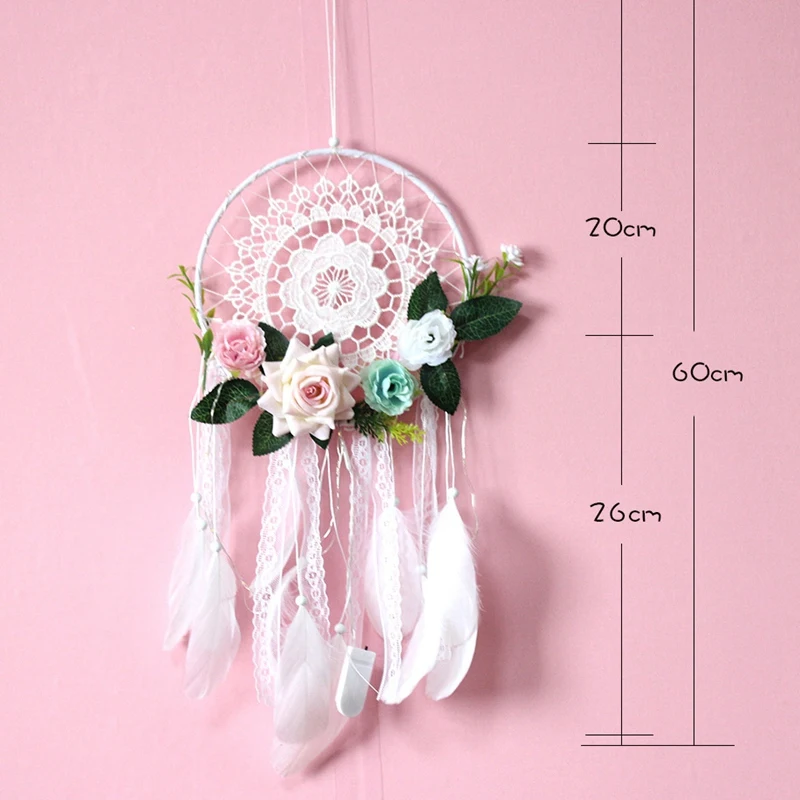 

Dream Catcher DIY Decorative Pendant Flower Dream Catcher Wall Hanging Decoration Wedding Decor Dreamy Girl Room Decoration Gift