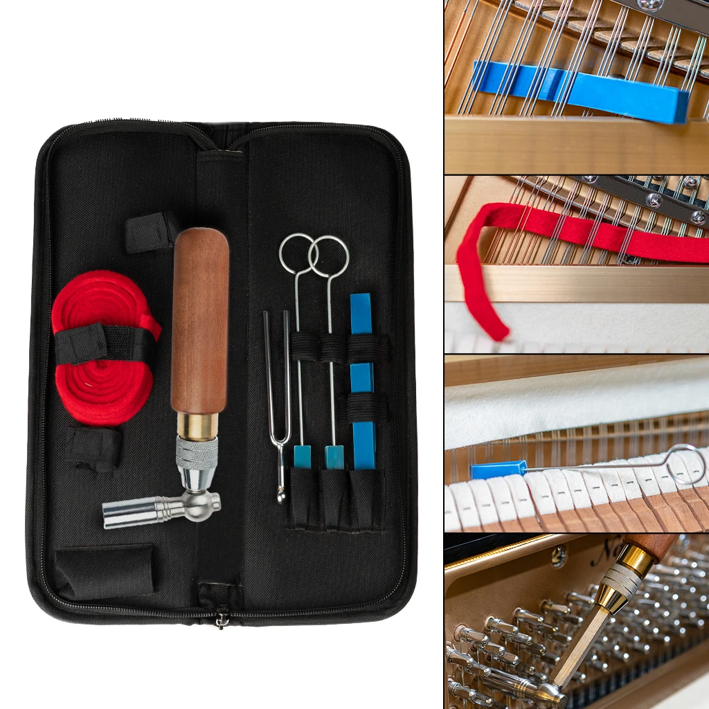 

Grand Piano Kit Wrench Hammer Rubber Mutes Felt Temperament Strip Tool Accessory