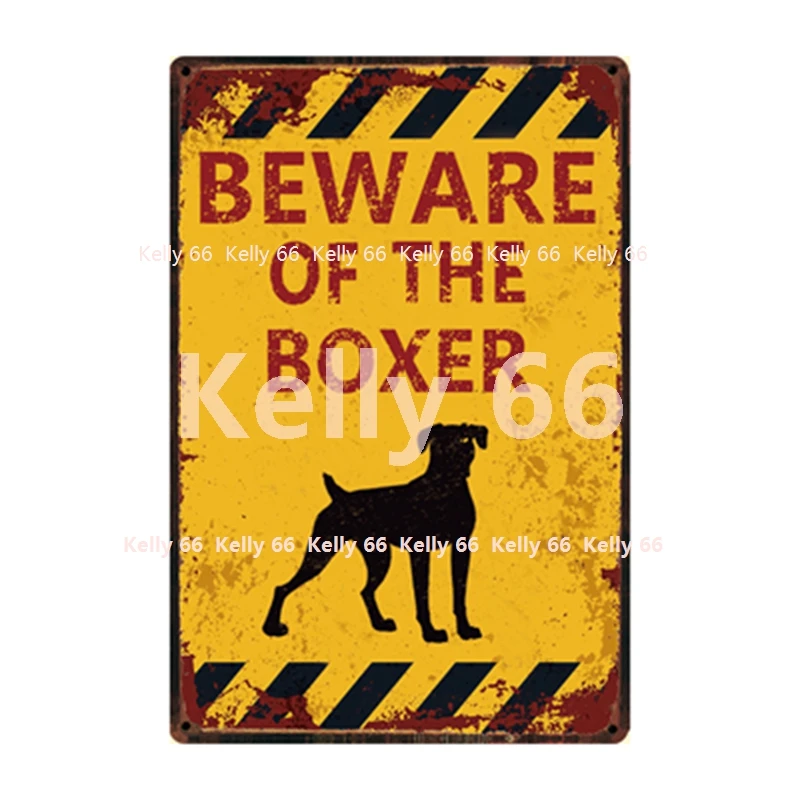 [Kelly66] собака Остерегайтесь боксеров Vizsla Geryhound Pug Пудель Металлический Знак