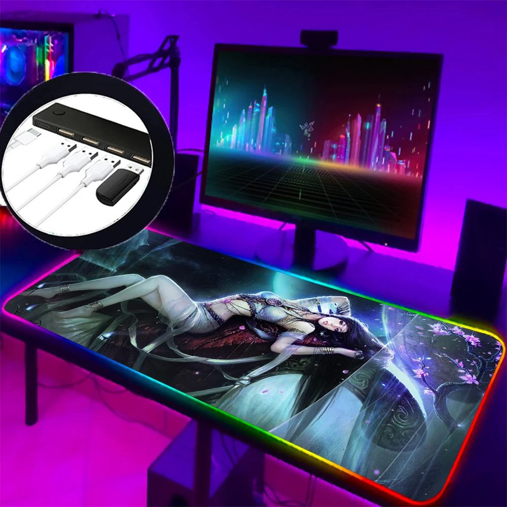 

Movie Characters Sexy Anime Girl Mouse Pad Xxl Office Computer Game Accessories Desk Pad Notebook Keyboard Mouse Fast MousePad