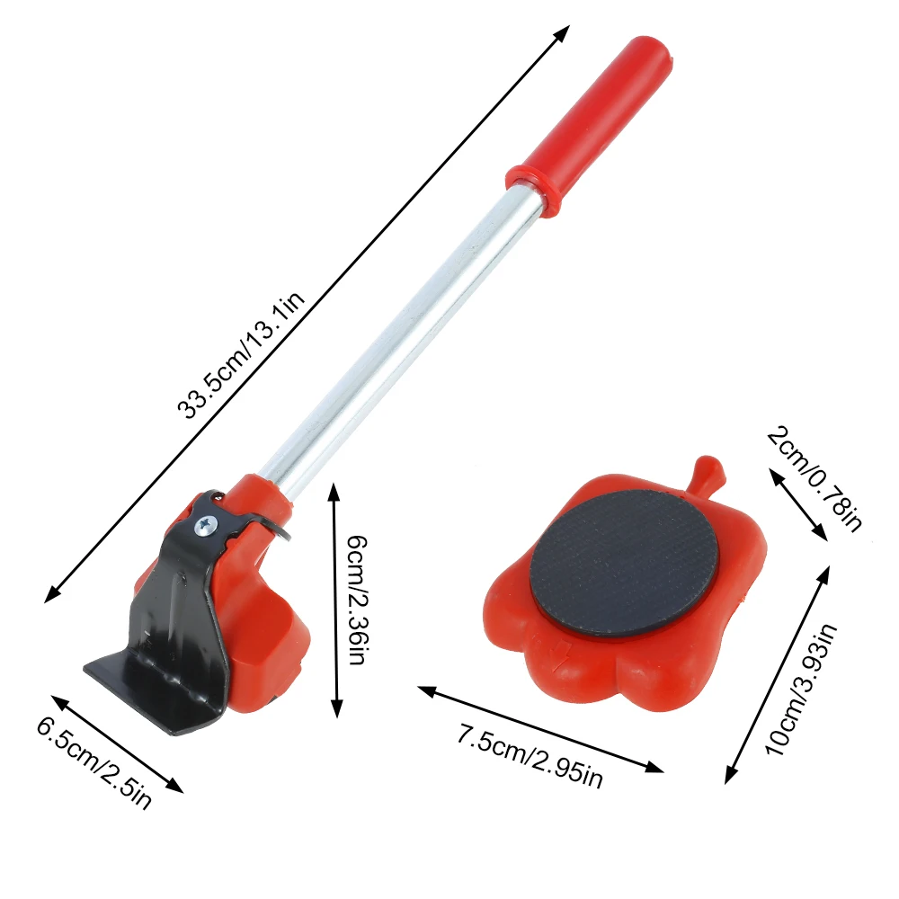 

5Pcs Furniture Mover Set Heavy Furniture Shifter Lifter Mover Lifting Easy Moving Slider Wheel Roller Tool Hand Transport Tools