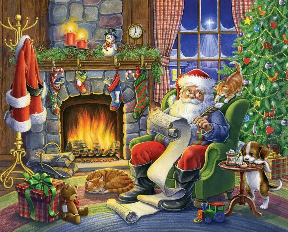 

Naughty or Nice Jigsaw Puzzle 1000 Piece Puzzles for Kids Kids Toys Educational Wood Toys Learning Toys for Children