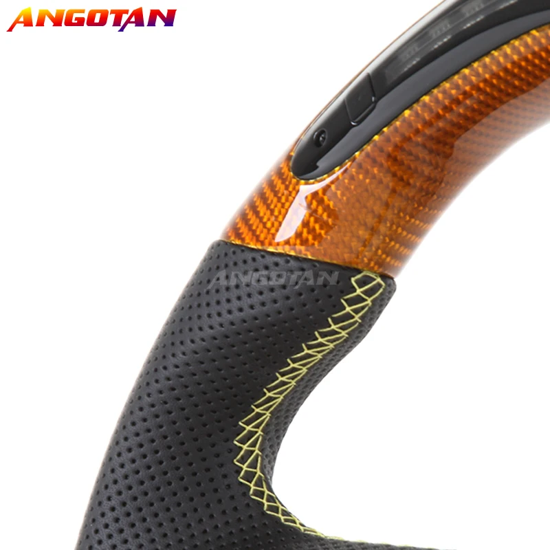 

High Quality Customized Carbon Fiber LED Race Digital Display Steering Wheel For Ford Mustang18-20