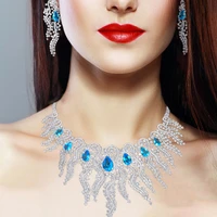 kellybola luxury emeralds 4pcs firework necklace earring bangle ring jewelry sets for women wedding indian bridal jewelry sets
