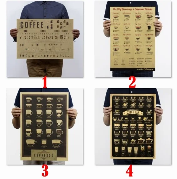 Простой Кофейный аромат схема винтажная Кофейня Наклейка на стену бар кафе Паб