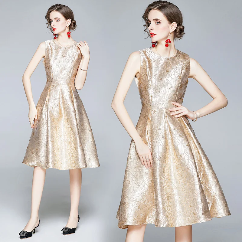 Женское жаккардовое платье с поясом дизайнерское привлекательное Праздничное