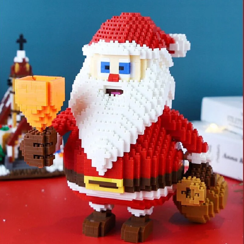 

Рождественская серия, мини-конструктор, фигурки, соединение, Санта-Клаус, снеговик, лось, дерево, кирпичи, игрушки для рождественского подар...