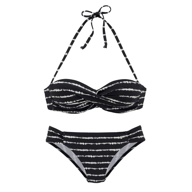 

LUCKYFRIDAYF Sexy Plus Size Orange Boho Stripes Push Up Bikini Set Women Backless Swimwear Two Pieces Swimsuit Biquini 2XL