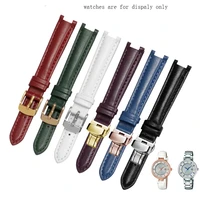 peiyi color leather watchband 148mm womens wristband concave interface suitable for she 4523 pgl7a 3051 watch accessories