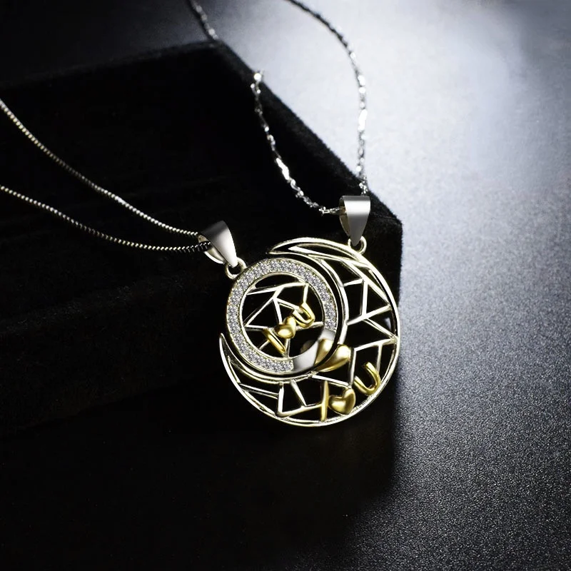 

Парное ожерелье из серебра S925 пробы со звездами и Луной пара корейские нишевые Роскошные светильник Ки для девушки