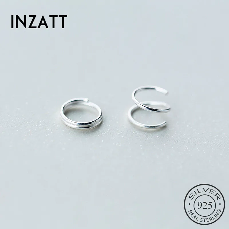 INZATT Настоящее серебро 925 пробы минималистичные серьги клипса геометрической