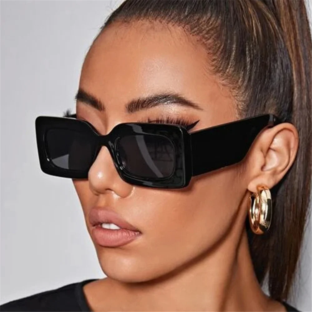 

Vintage Retro Ins Rectangle Frame Sunglasses for Women Fashion Glasses 2022 Wide Leg UV400 Modern Street Shooting Eyewear