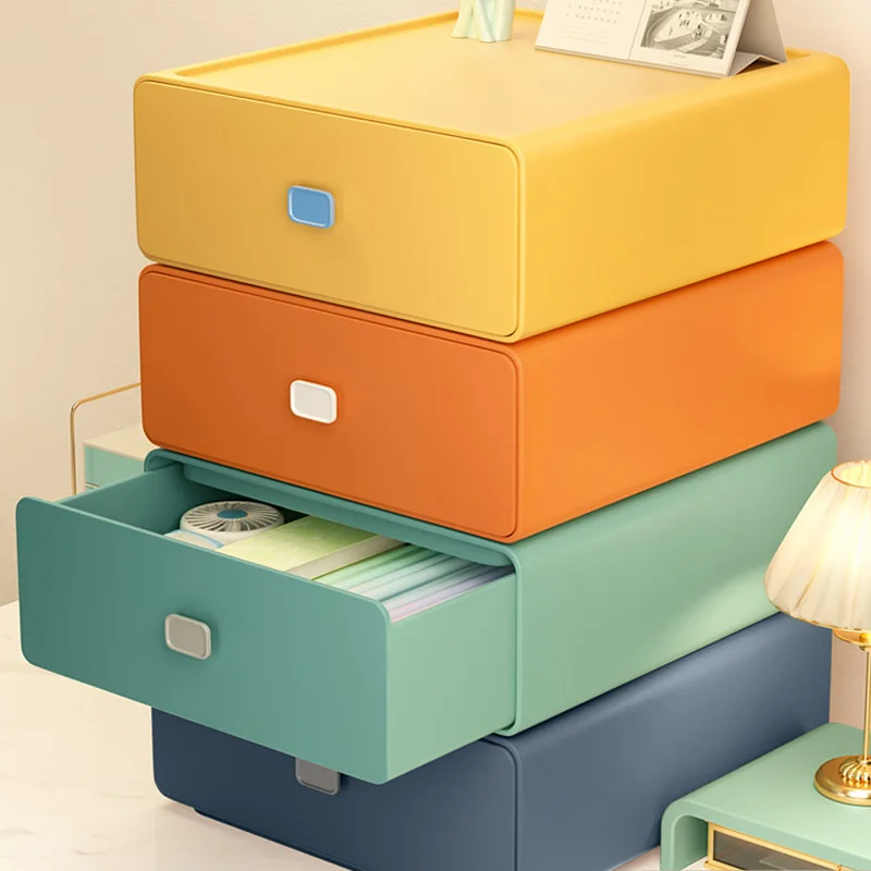 colorful desktop stackable organizer drawer office accessories storage box makeup plastic storage container bathroom storage free global shipping