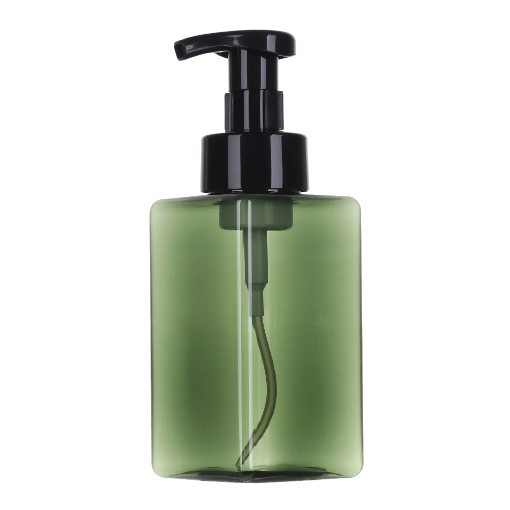 450ml Green 250/450 мл портативный дорожный квадратный мусс бутылка для жидкого мыла емкость для лосьона пресс душ косметический красочный дозатор для мыла - Цвет: 450ml Green