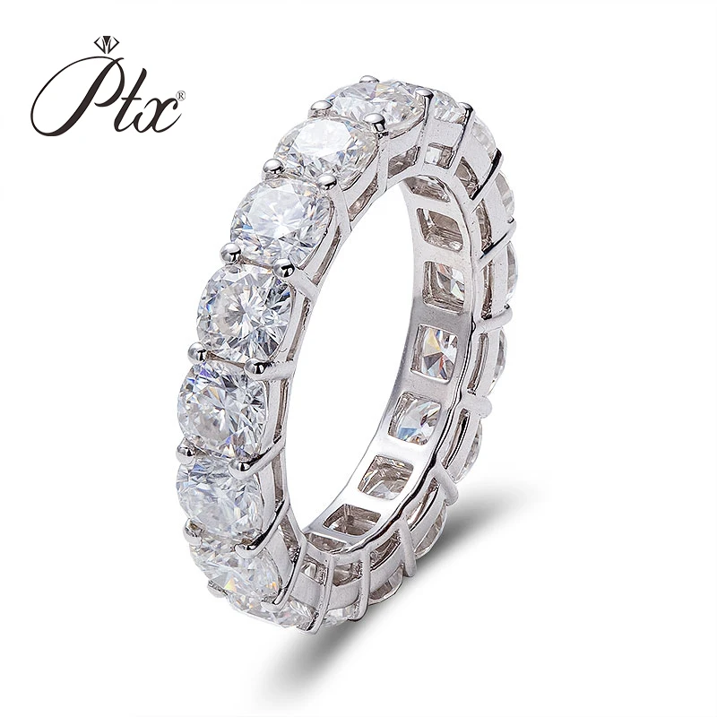 

925 Sterling Silver Rings Full Turn Gemstone White Moissanite Diamond Top VVS1 China Jewelry Wholesale Supplier