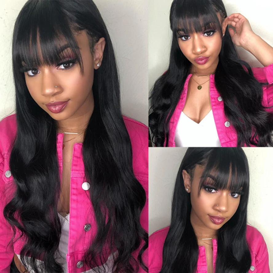 Lace Front Wigs For Women straight human hair wigs With Bangs Brazilian Body Wave Wigs