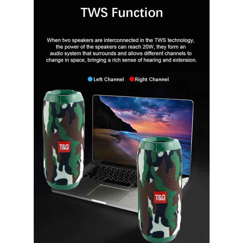 

YINEW Bluetooth Speaker Portable Wireless Speaker Sound System 3D Stereo Music Surround soundbar TF AUX USB caixa de som