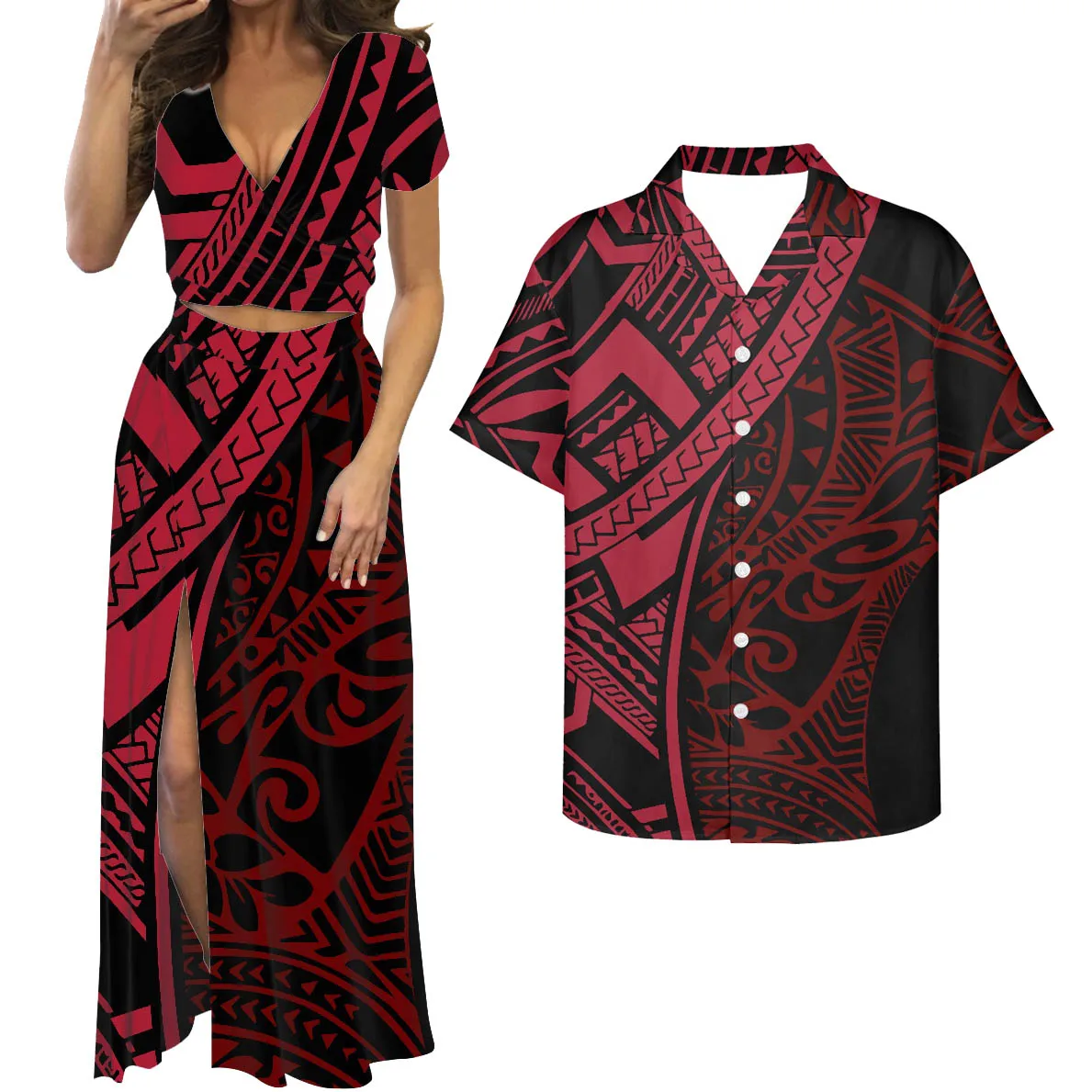 Женский длинный костюм HYCOOL для выпускного вечера красная юбка с высокой талией и