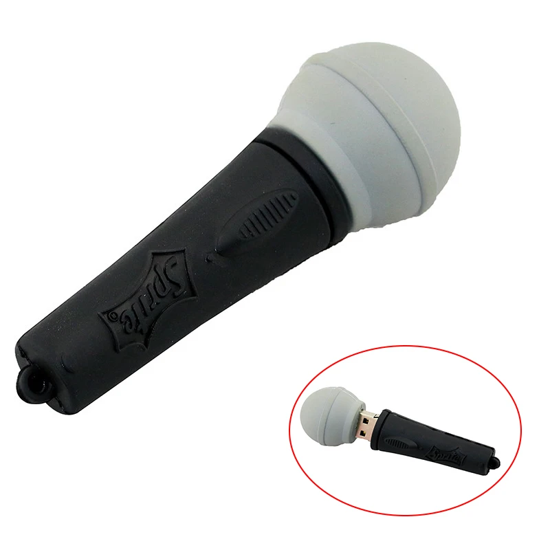 Микрофон USB флэш-накопитель 32 Гб диск памяти микрофон динамик 4 ГБ 8 ГБ 16 256 ГБ 64 Гб Флешка с углублением под большой палец/автомобиль/переносной usb-накопитель/креати подарок