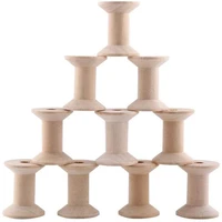 10pcs wooden empty thread spools natural color spool coils thread winder for sewing cross stitch supplies accessories