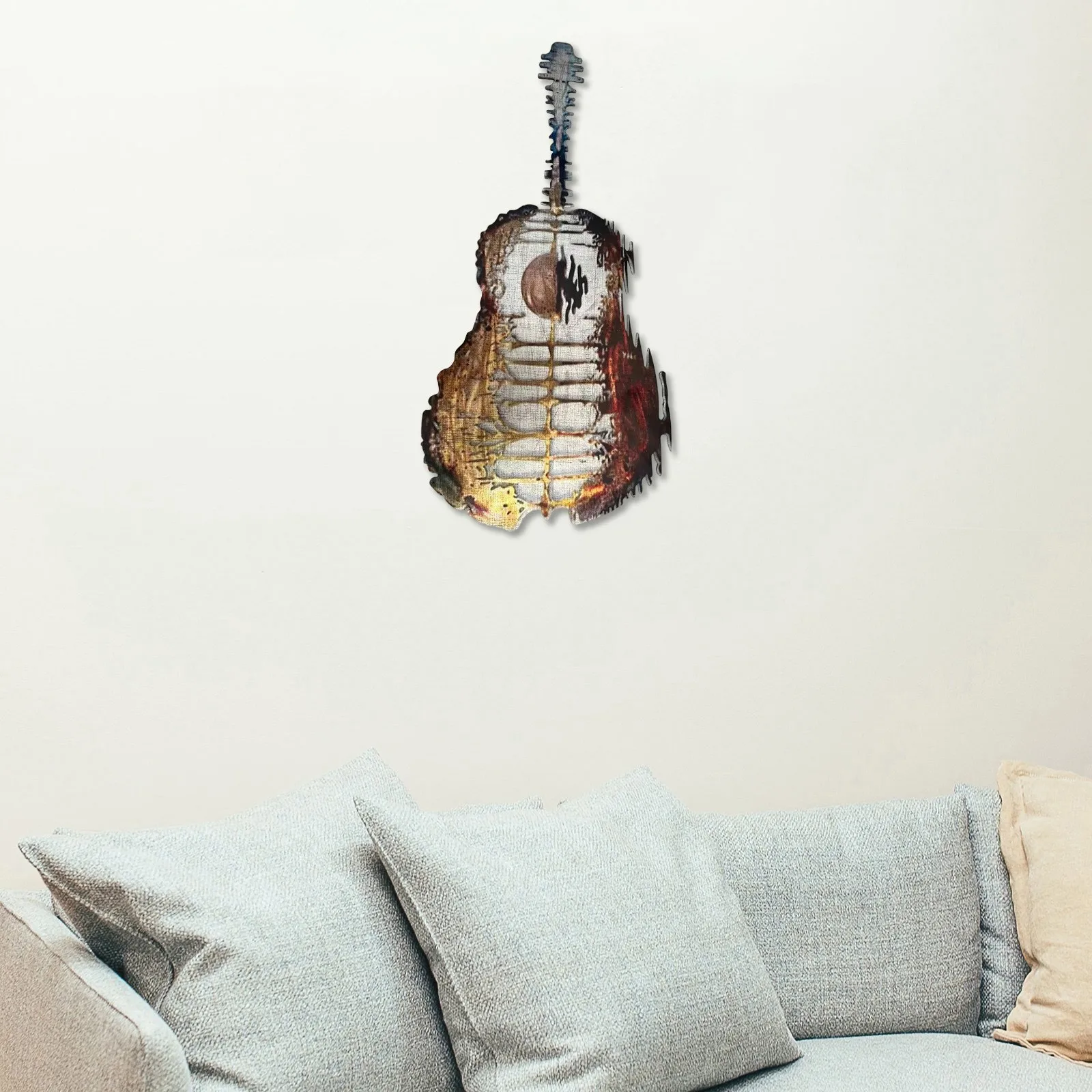 Абстрактная гитара металлическое искусство фотогитара внутренняя и наружная