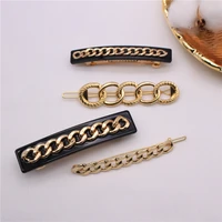 2020 european and american fashion hairpin texture chain spring clip ins cold wind hair accessories
