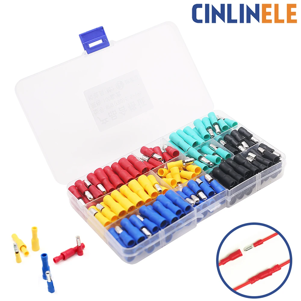 

100/500 Set Insulated Wire Electrical Connectors Tube Male&Female Crimp terminals Set Quick Disconnect Connectors Assortment