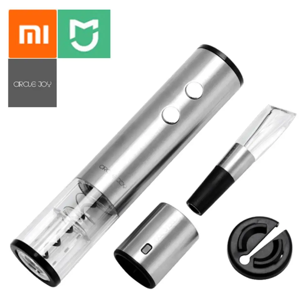 Xiaomi Mijia Circle Joy электрическая открывалка для бутылок из нержавеющей стали мини винная пробка аэратор для винного графина умный винный набор подарок
