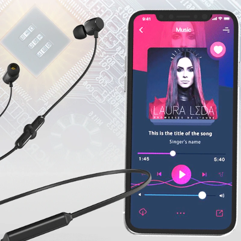 Bluetooth V5.0 наушники беспроводные с микрофоном спортивные водонепроницаемые 2200 м ANC