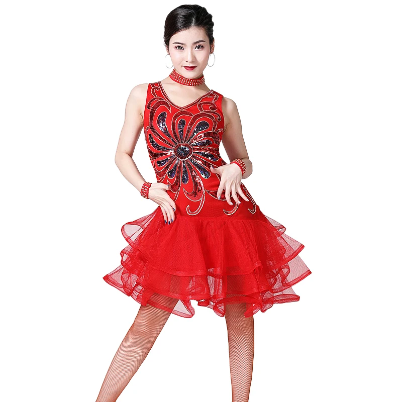 Женское платье для латиноамериканских танцев бальные платья с вышивкой из