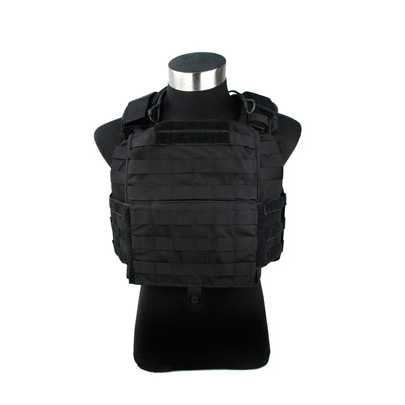Тактический жилет CAC черный без отражения страйкбольный с пластинами из ЭВА