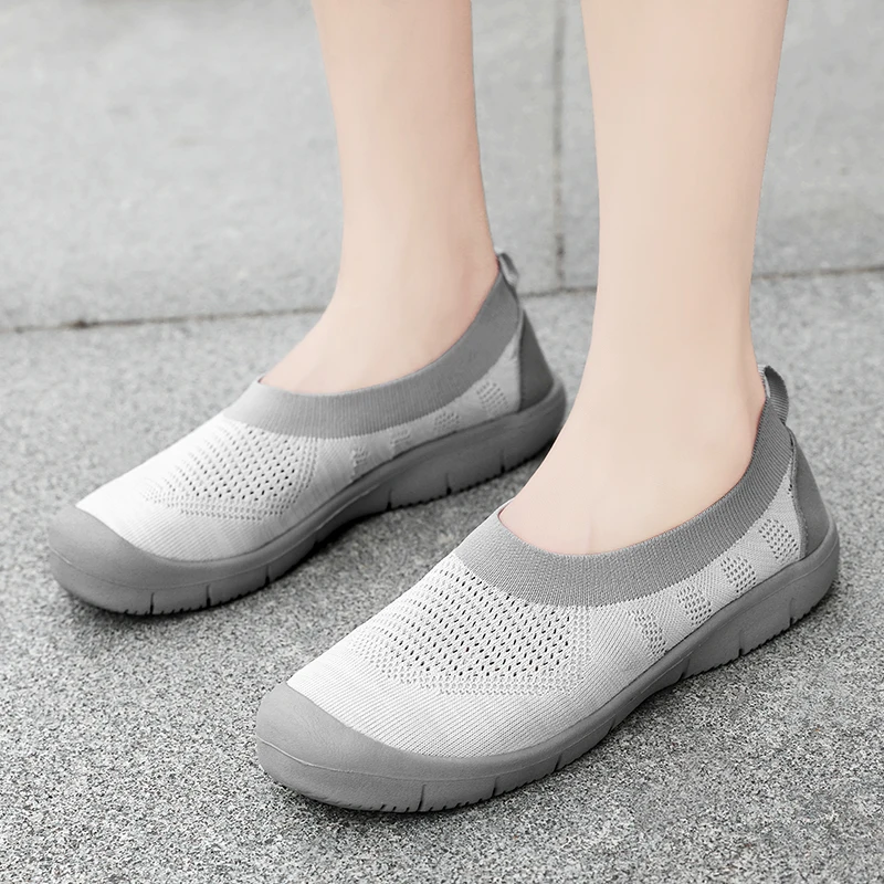 Women Shoes Women's Breathable Mesh Sneakers Shoes Ballet Flats Ladies Slip on Flats Loafers Shoes Plus Size 35-42