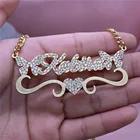 Ожерелье из кубинской цепи с бабочкой и бриллиантами для женщин