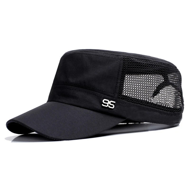 Fashion Summer Men women quick-drying flat hat light sun hat shading net caps Adjustable Baseball Cap
