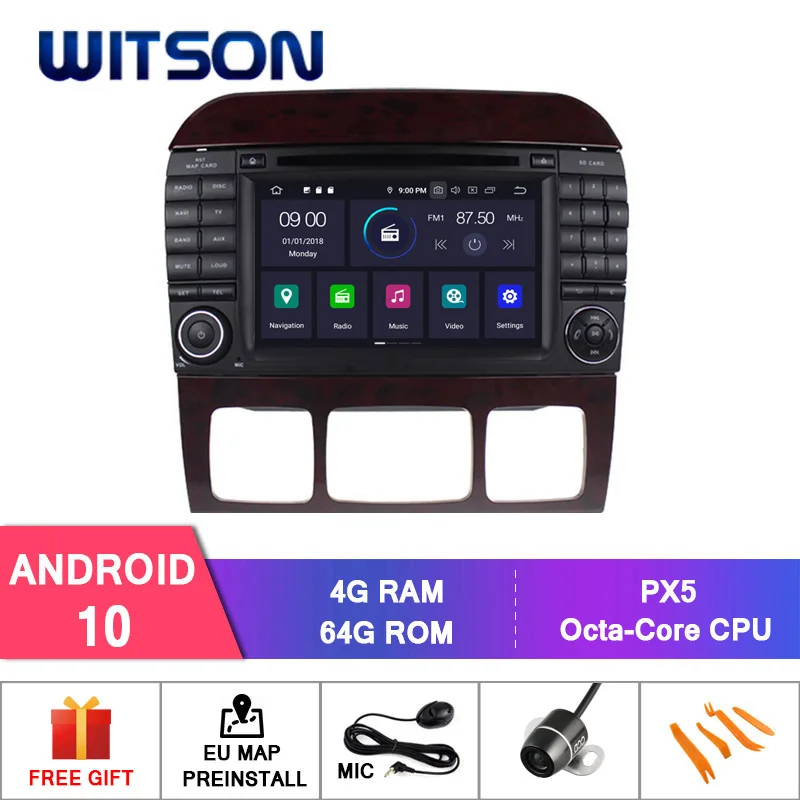 WITSON Android 10 0 автомобиля DVD GPS радио для MERCEDES-BENZ S CLASS S-W220/S280/S320/S350 аудио-система с gps