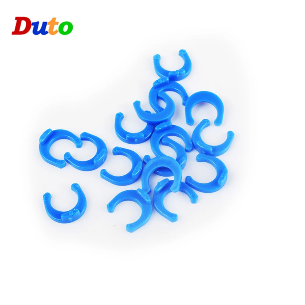 

100Pcs 1/4" OD Tube Pipe Fitting Blue Black Clip C-ring Hose locking Quick Connector Aquarium RO Water Filter Reverse Osmosis