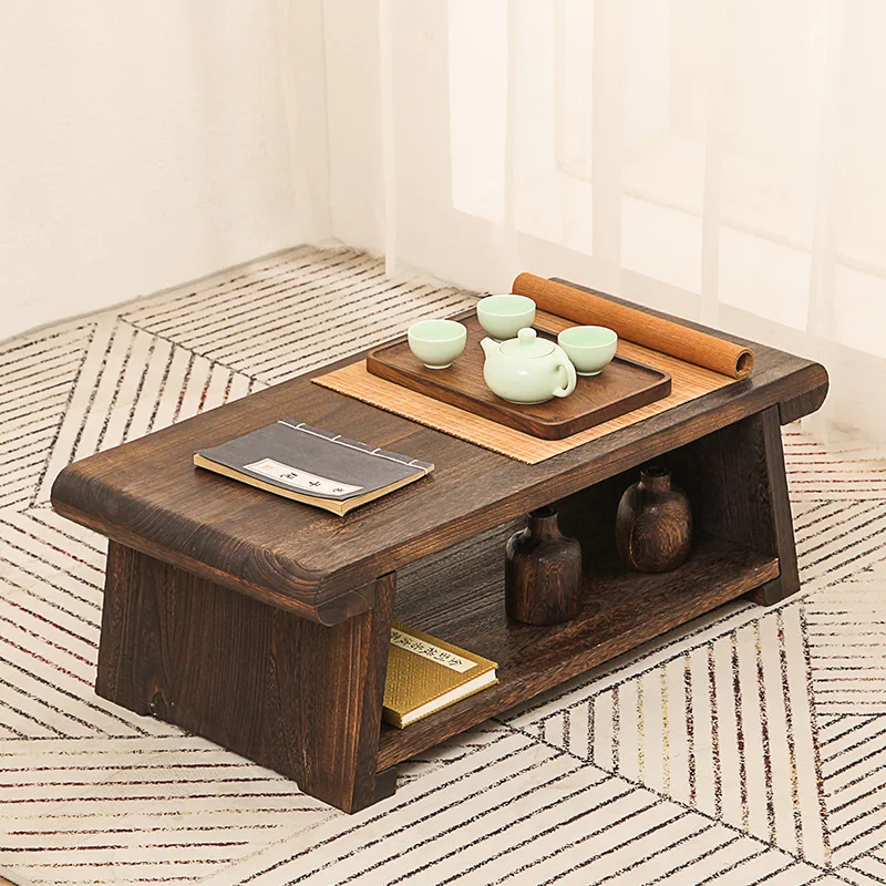 Деревянный чайный столик-татами в стиле ретро эркерный складной китайский стол