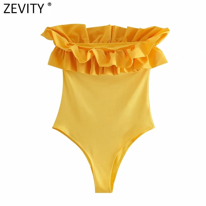 

Zevity 2021 женские пикантные облегающие боди с открытыми плечами и складками, женские летние пляжные шикарные комбинезоны в стиле пэчворк, сиам...