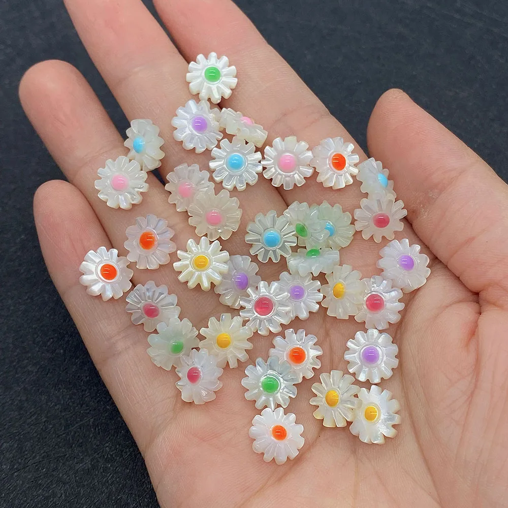 

Natural Sea Water Shell Beads Chrysanthemum Shape 10-12mm Color Straight Hole Beads for DIY Necklace Bracelet Earrings 1/PCS