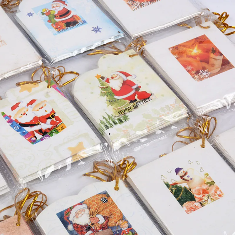 12 шт. Новогодние поздравительные Мини-открытки Санта-Клаус | Дом и сад