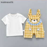 cartoon baby clothes set for newborn boy jumpsuit short sleeve baby romper summer cotton overalls for toddler clothing male