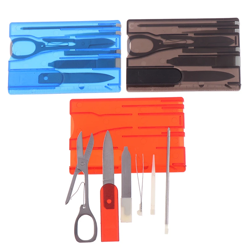 

10 In 1 Pocket Credit Card EDC Multi Tools Outdoor Survival Camping Equipment 1 Box Portable Hiking Card Tools