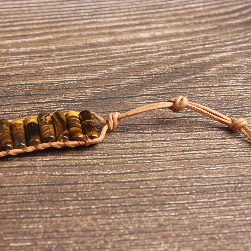 Натуральный ювелирный цилиндрический желтый трикотажный браслет LanLi для мужчин