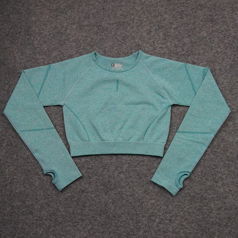 

Seamless Yoga Shirt Long Sleeve Gym Sports Wear Fitness Yoga Gym Clothing Workout Crop Top High Elastic Running T-Shirts