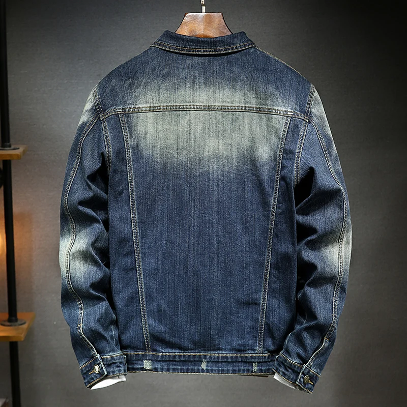 Мужская винтажная джинсовая куртка весна осень 2020 эластичная тонкая хлопковая