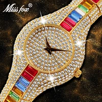 missfox mix baguette diamond women watches luxury ladies gold watch shockproof waterproof small womens watch for female clock