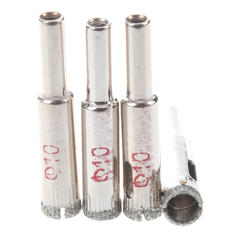 Promotion! 4 Pcs 10mm Dia Diamond Coated Drill Bit Marble Tile Glass Hole Saw Cutting Tool | Инструменты