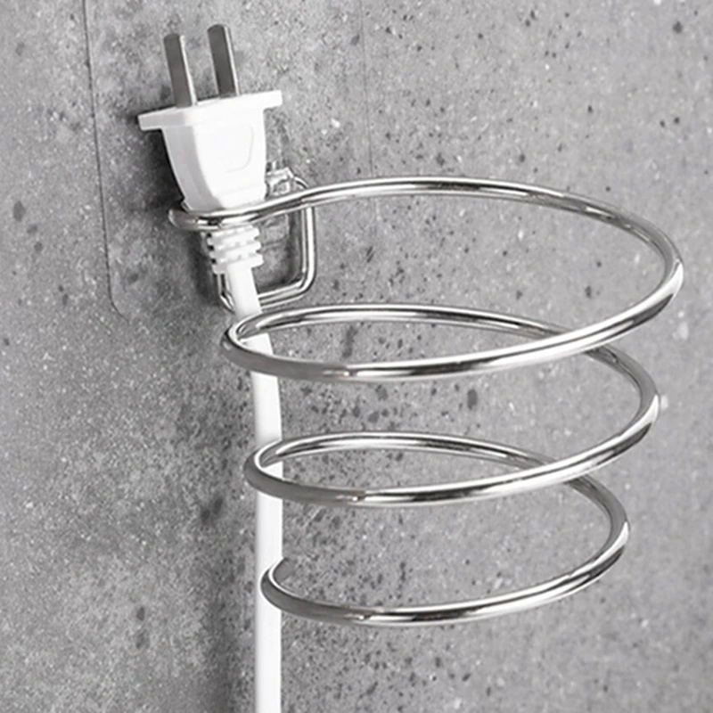 

Spiral Wall Mounted Hair Dryer Storage Organizer Rack Holder Hanger Using In Bathroom Salon Stylist Tool Drier Organize New