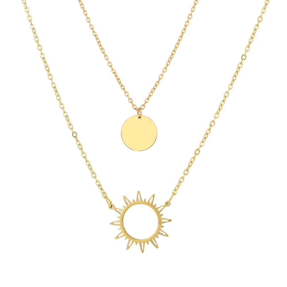 Подвеска из нержавеющей стали подвеска в виде подсолнуха и геометрического