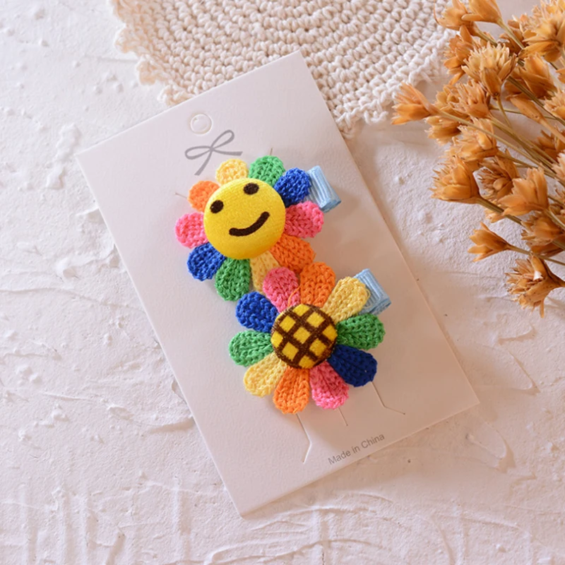 2 шт./компл. заколки для волос с солнечным цветком Детские милые аксессуары